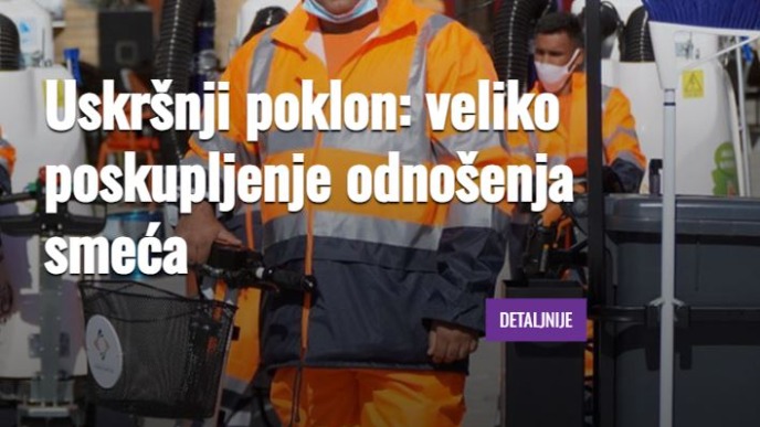 Poskupljenje odnošenje smeća